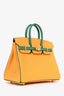 Hermès 2019 Orange/Green Leather Special Order Birkin 25