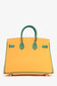 Hermès 2019 Orange/Green Leather Special Order Birkin 25