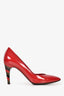 Louis Vuitton Red Patent Leather Heel Detail Pumps Size 36