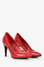 Louis Vuitton Red Patent Leather Heel Detail Pumps Size 36