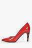 Louis Vuitton Red Patent Leather Heel Detail Pumps Size 36