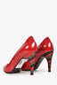 Louis Vuitton Red Patent Leather Heel Detail Pumps Size 36