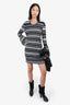 Opening Ceremony Black/White Wool Striped Sweater Dress Size M