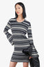 Opening Ceremony Black/White Wool Striped Sweater Dress Size M