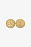 Pre-Loved Chanel™ Gold Tone CC Logo Textured Button Clip On Earrings