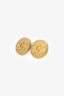 Pre-Loved Chanel™ Gold Tone CC Logo Textured Button Clip On Earrings