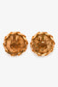 Pre-Loved Chanel™ Gold Tone CC Round Crystal Embellished Clip-On Earrings