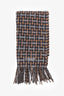 Hermès Black/Brown Cashmere H Ecossais Muffler