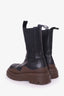 Bottega Veneta Black/Brown Leather Tire Boots Size 37.5