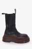 Bottega Veneta Black/Brown Leather Tire Boots Size 37.5