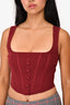 Danielle Guzio Burgundy Knit Zip Corset Top Size M