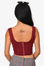 Danielle Guzio Burgundy Knit Zip Corset Top Size M