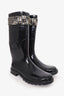 Burberry Black Rubber Studded Rain Boots Size 40