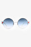 Fendi Silver Tone Round Framed Sunglasses