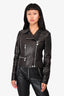 Versus Versace Black Leather Biker Jacket Size 38