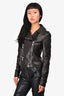 Versus Versace Black Leather Biker Jacket Size 38