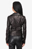 Versus Versace Black Leather Biker Jacket Size 38