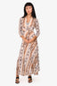 Maje Beige Snakeskin Patterned Maxi Dress Size 1