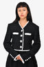 Balmain Black/White Tweed Cropped Jacket Size 36