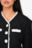 Balmain Black/White Tweed Cropped Jacket Size 36