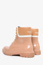 See by Chloe Beige Rubber Leather Trim Rain Boots Size 40