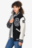 Opening Ceremony Grey/Black Wool/Leather Letterman Jacket Size M