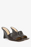 Bottega Veneta Brown Leather Open Toe Mule Wedges Size 37