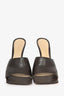 Bottega Veneta Brown Leather Open Toe Mule Wedges Size 37