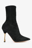 Valentino Black Suede Leather Pointed Toe Ankle Boots Size 36.5