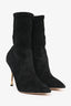 Valentino Black Suede Leather Pointed Toe Ankle Boots Size 36.5