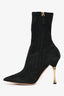 Valentino Black Suede Leather Pointed Toe Ankle Boots Size 36.5