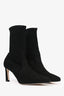 Stuart Weitzman Black Suede Leather Pointed Toe Ankle Boots Size 35.5