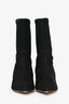 Stuart Weitzman Black Suede Leather Pointed Toe Ankle Boots Size 35.5