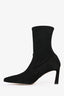 Stuart Weitzman Black Suede Leather Pointed Toe Ankle Boots Size 35.5