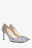 Jimmy Choo Blue/Pink Glitter Heels Size 37.5