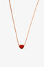 Chopard 18K Rose Gold Red Heart Necklace