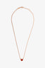 Chopard 18K Rose Gold Red Heart Necklace