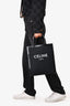 Celine Black Canvas/Leather Vertical Cabas Tote with Strap