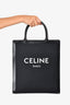 Celine Black Canvas/Leather Vertical Cabas Tote with Strap