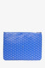 Goyard Senat Blue Canvas Zipped Pouch