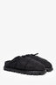 Prada Black Re-Nylon Quilted Puffer Fur Lined Mules Size 9 Mens