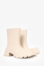 Balenciaga Beige 'Trooper' Rubber Boots Size 7 Mens