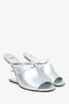 Fendi Silver Leather 'Fendi First' Heels Size 38.5