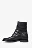 Saint Laurent Black Leather Studded Buckle Detail Boots Size 38