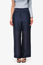 Brunello Cucinelli Navy Blue Silk Pants Size 10