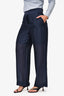 Brunello Cucinelli Navy Blue Silk Pants Size 10