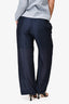 Brunello Cucinelli Navy Blue Silk Pants Size 10