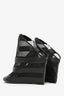 Balenciaga Black Leather/Mesh Open-Toe Glove Wedge Heels Size 37