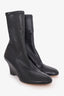 Khaite Black The Apollo Leather Wedge Sock Boots Size 36