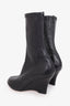 Khaite Black The Apollo Leather Wedge Sock Boots Size 36